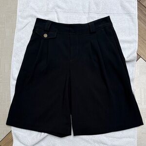 Maeve Anthropologie Dark Navy Tailored Bermuda Shorts